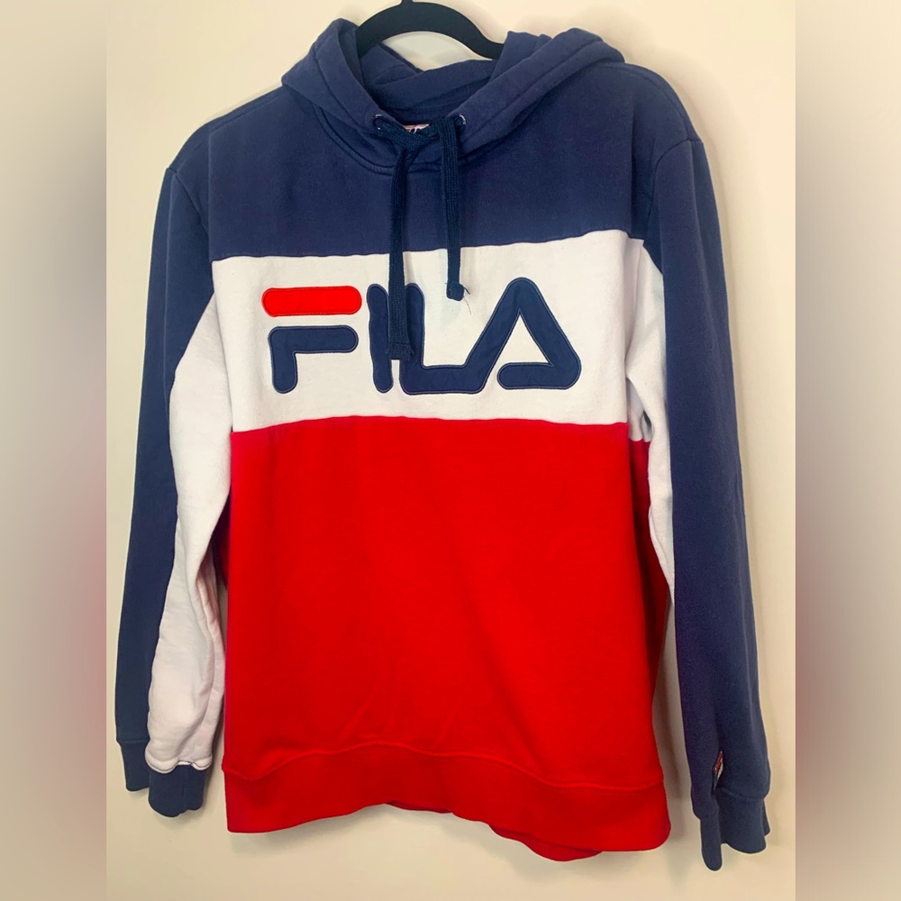 FILA Hooded Sweatshirt. Unisex. Men’s size L. Vintage hoodie. GUC - Picture 2 of 9